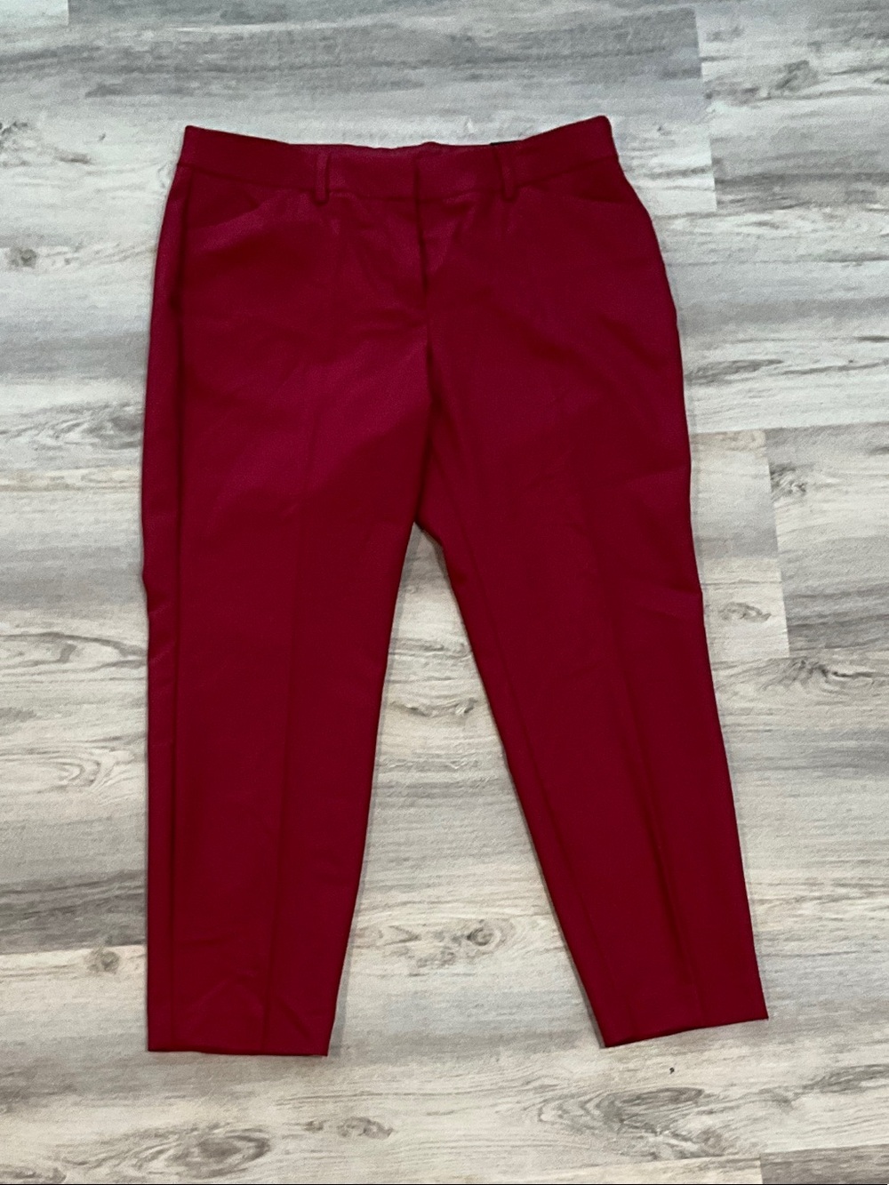 Express Cropped Slim Ankle Pants - Burgundy